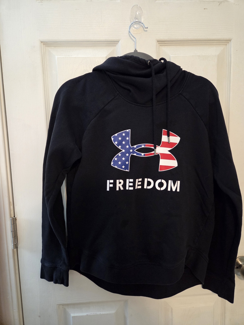 Under Armour Black Hoodie with American Flag Logo